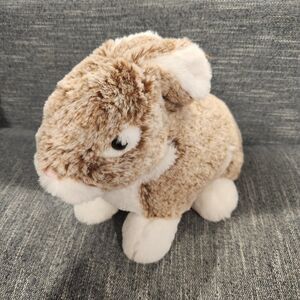 Plush Bunny Toy - Brown and White